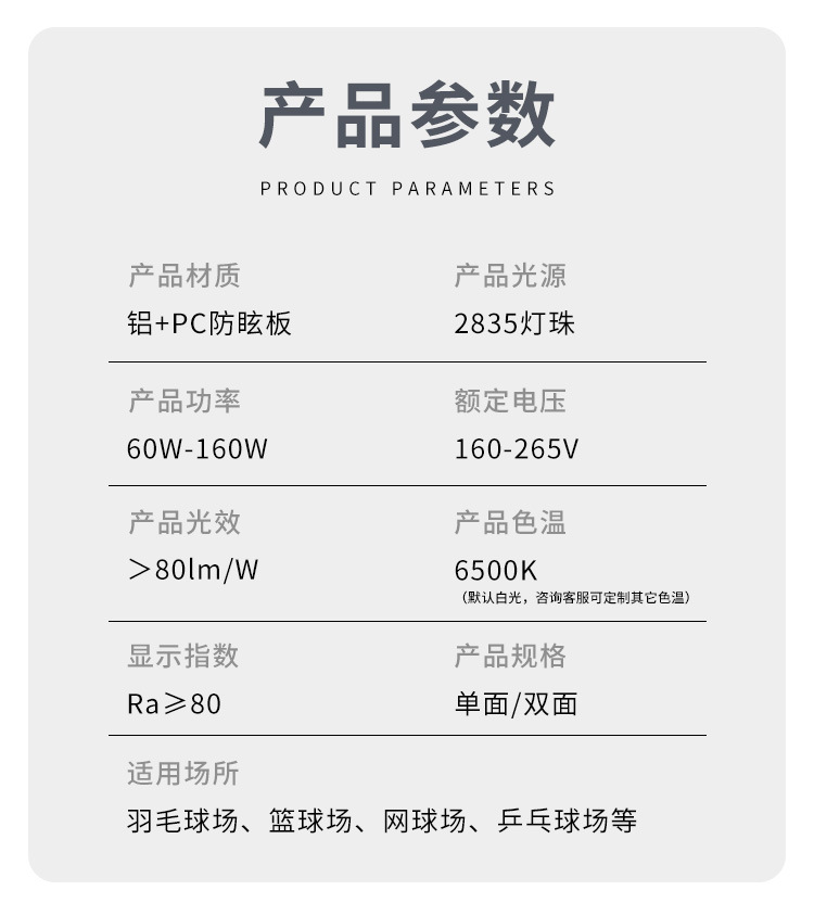LED羽毛球场灯 室内防眩目球馆灯 蜂窝无影乒乓球篮球馆照明吊灯(图13)