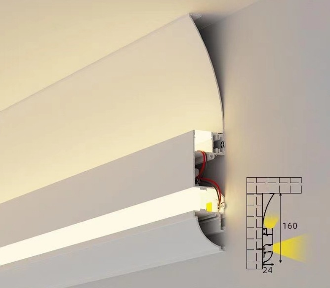 明装免开槽双灯双眼皮顶角线灯 客厅免吊顶无主氛围灯铝合金灯槽(图19)