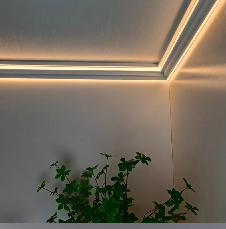 明装免开槽双灯双眼皮顶角线灯 客厅免吊顶无主氛围灯铝合金灯槽(图14)