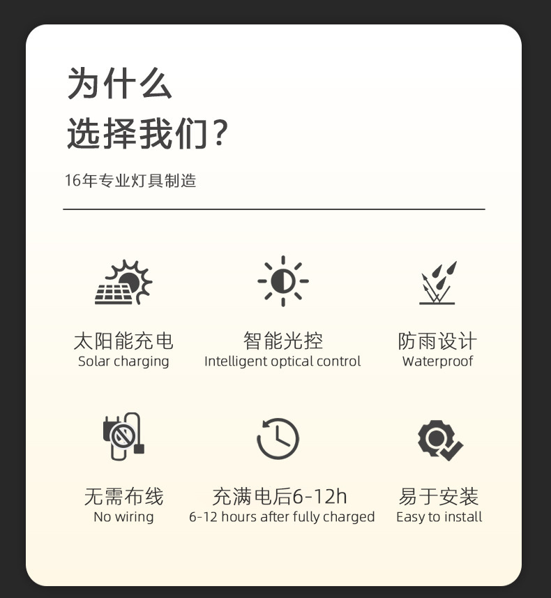 新品太阳能柱头灯 8LED一灯双色户外庭院花园景观 柱子灯(图9)