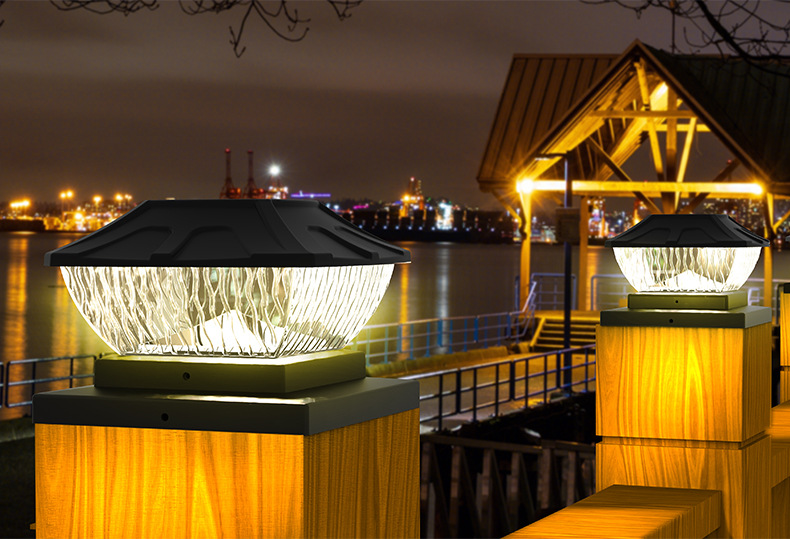 新品太阳能柱头灯 8LED一灯双色户外庭院花园景观 柱子灯(图19)