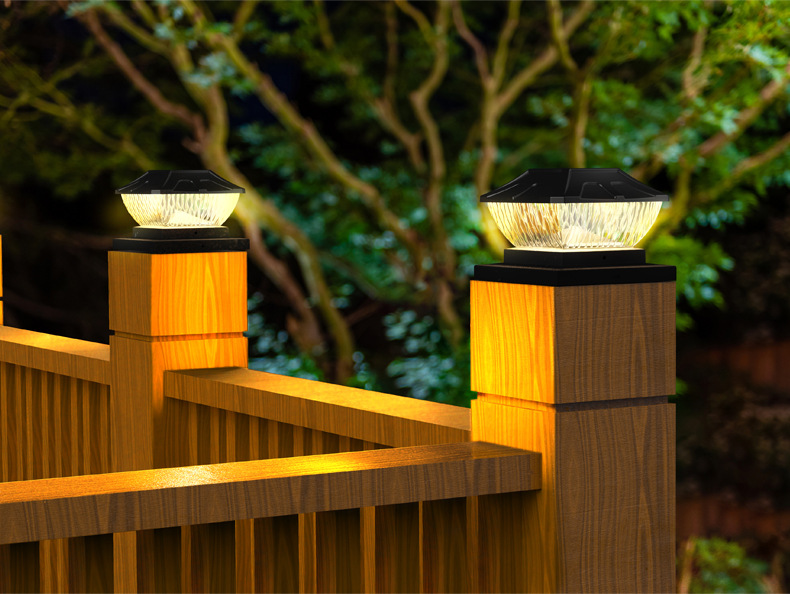 新品太阳能柱头灯 8LED一灯双色户外庭院花园景观 柱子灯(图20)