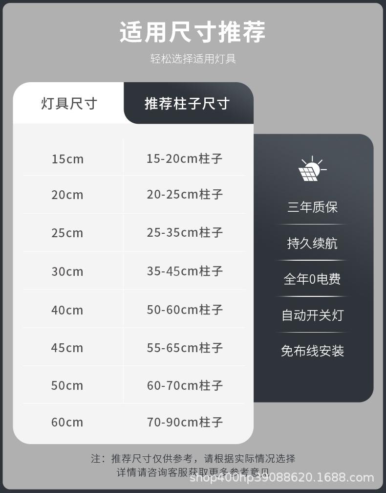 太阳能灯柱头灯 户外防水庭院灯花园别墅围墙门柱灯家用庭院路灯(图15)