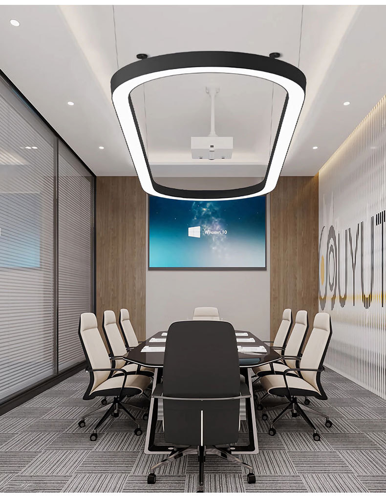 办公室LED弧形S形超亮现代简约会议室展厅店铺前台长方形吊灯(图13)