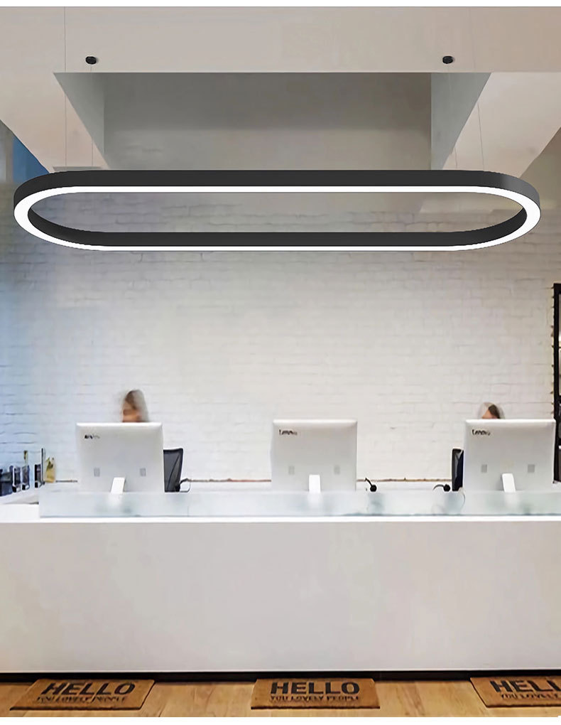 办公室LED弧形S形超亮现代简约会议室展厅店铺前台长方形吊灯(图12)