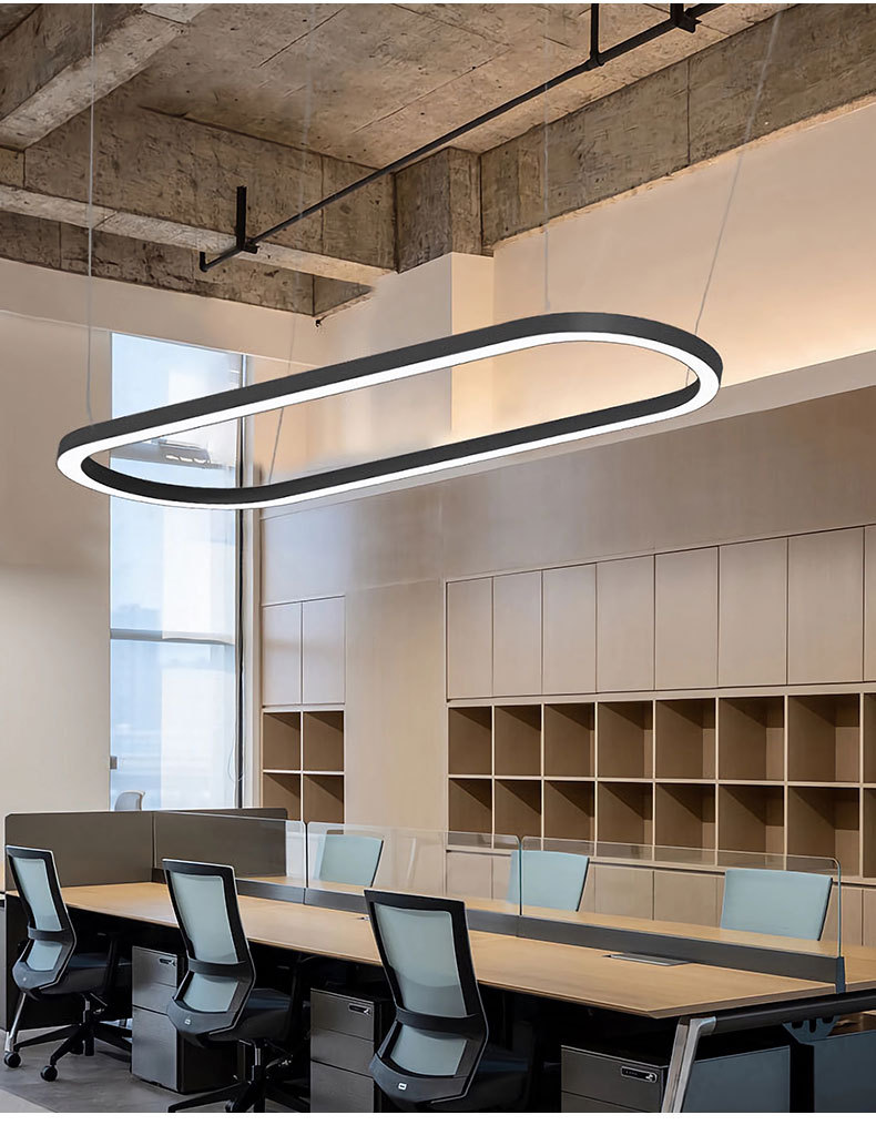 办公室LED弧形S形超亮现代简约会议室展厅店铺前台长方形吊灯(图10)